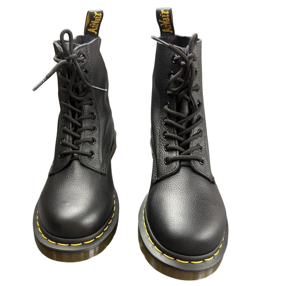 Dr Martens 1460 Pascal Virginia Boots Womens 8 Black Leather 8 Eye Combat